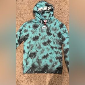 Green/blue tie dye Kappa hoodie